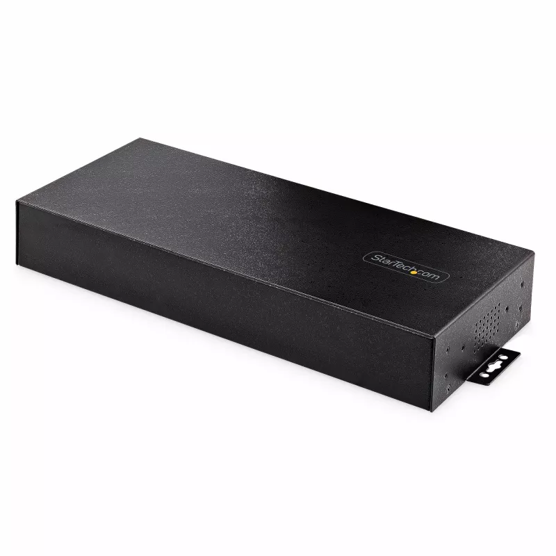StarTech.com 16 prievadų pramoninis USB 5Gbps centras su maitinimo adapteriu, metaliniu korpusu, tvirtinimo galimybėmis, ESD apsauga, gnybtų bloko maitinimu, USB įkrovimu, dviejų pagrindinių kompiuterių perjungimu - TAA