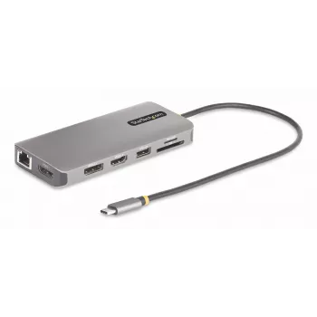 StarTech.com USB-C kelių monitorių adapteris, du 4K 60Hz + 4K 30Hz HDMI ir DisplayPort, 4 prievadų USB šakotuvas, 100W PD, GbE, SD/MicroSD skaitytuvai