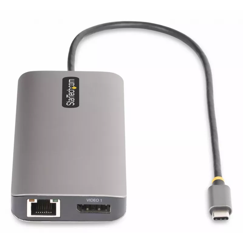 StarTech.com USB-C kelių monitorių adapteris, du 4K 60Hz + 4K 30Hz HDMI ir DisplayPort, 4 prievadų USB šakotuvas, 100W PD, GbE, SD/MicroSD skaitytuvai