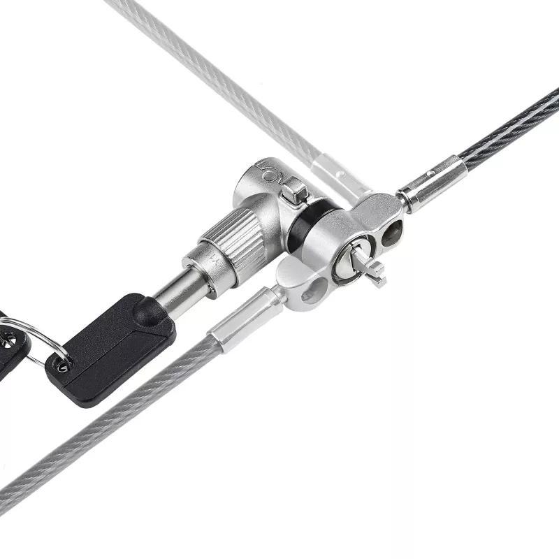 StarTech.com 3-in-1 Universalus Nešiojamojo Kompiuterio Užraktas 2 m, Su Pagrindiniu Raktu, Apsauginis Kabelis, Suderinamas su Noble Wedge®/Nano/K-Slot; Apsauga Nuo Vagystės