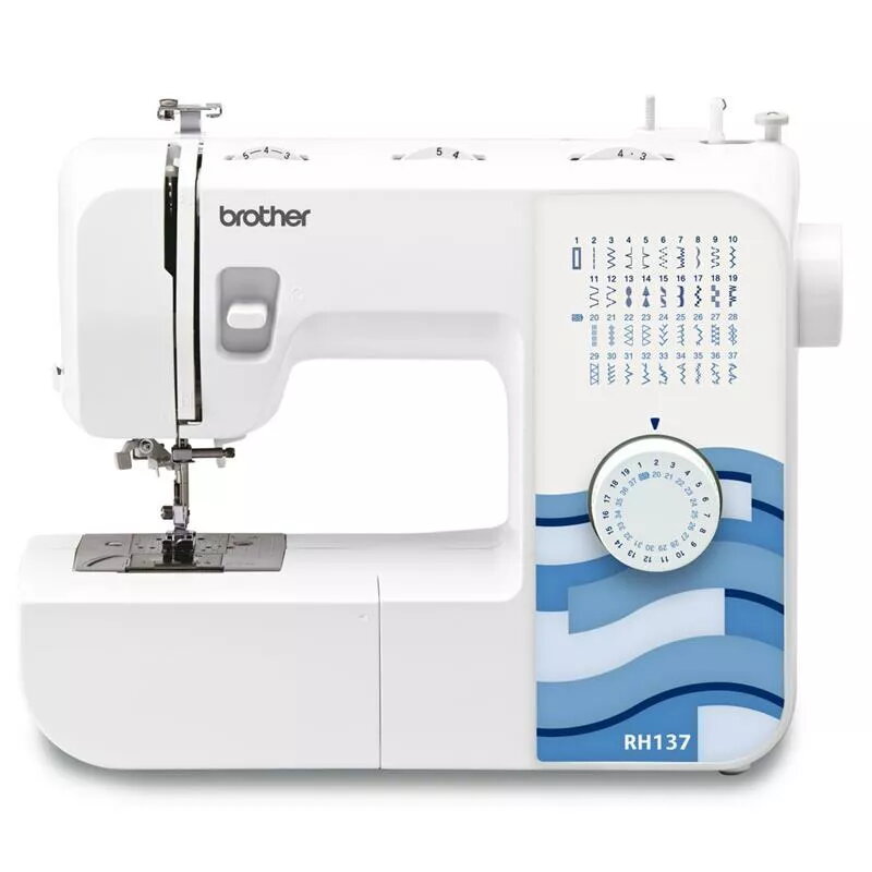 Siuvimo mašina Brother RH137 – 37 dygsnių raštai, 4 mm dygsnio ilgis, 5 mm plotis, lengva nešiojama