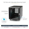 StarTech.com 4-Post 12U Server Rack Cabinet, užrakinama 19 colių duomenų spinta kompiuteriams, AV/IT įrangai, biuro/namų tinklo stovas su ratukais ir reguliuojamais montavimo bėgeliais