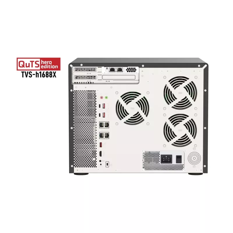QNAP TVS-h1688X NAS bokštinis Intel® Xeon® W-1250 32 GB DDR4 0 TB QuTS hero Juoda