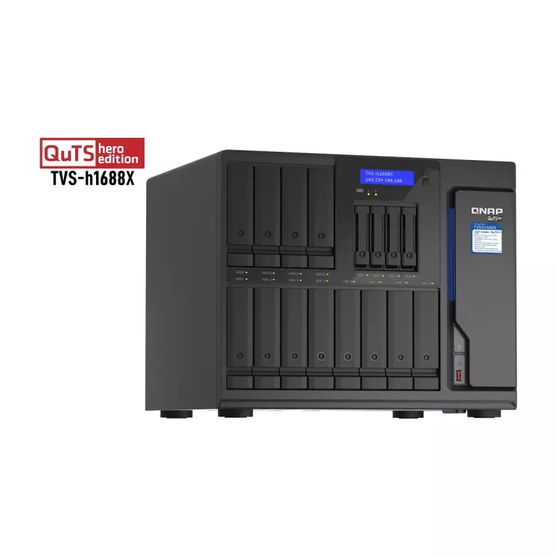 QNAP TVS-h1688X NAS bokštinis Intel® Xeon® W-1250 32 GB DDR4 0 TB QuTS hero Juoda