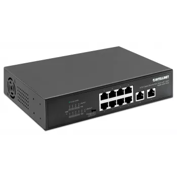 Intellinet 8 prievadų Gigabit Ethernet PoE+ jungiklis 120 W su 2 magistraliniais prievadais