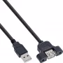 InLine USB 2.0 adapterinis kabelis Type A kištukas / A lizdas laikiklio juostelei, 0,6 m