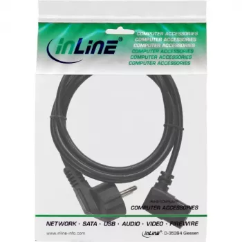 InLine maitinimo laidas, CEE 7/7 kampuotas / 3 kontaktų IEC C13 vyriškas kampuotas, 0,5 m