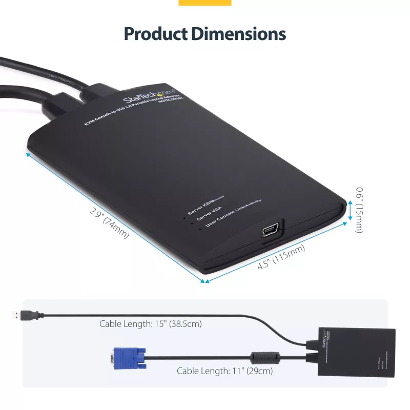 StarTech.com KVM adapteris nešiojamam kompiuteriui į serverio konsolę USB 2.0
