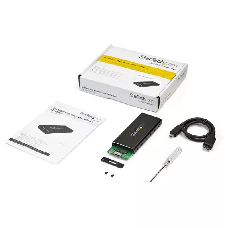 StarTech.com M.2 SSD dėklas M.2 SATA diskams – USB 3.1 (10Gbps) su USB-C laidu