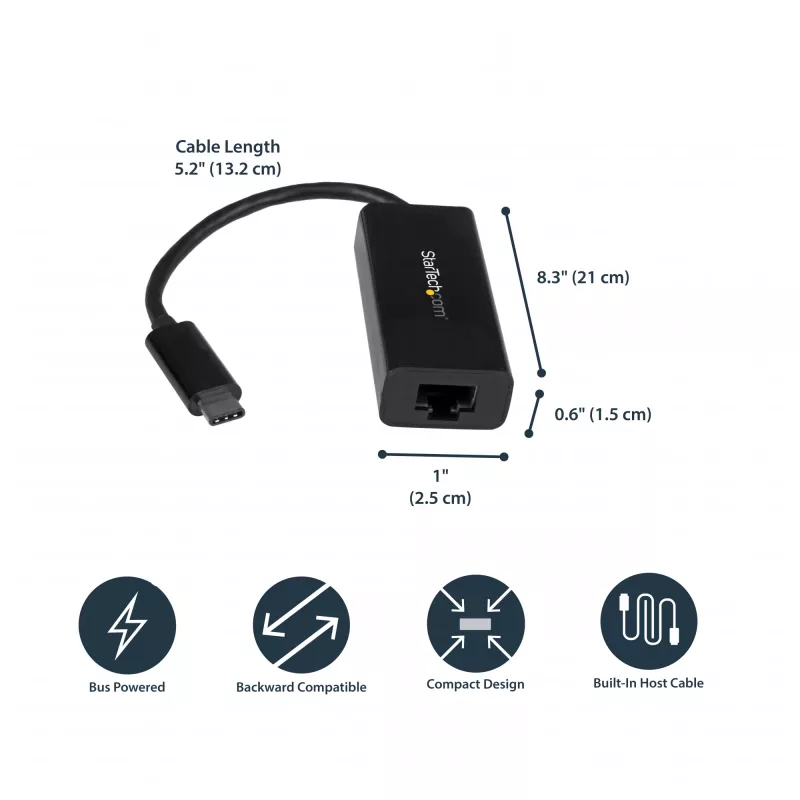 StarTech.com USB-C į Gigabit Ethernet adapteris – juodas