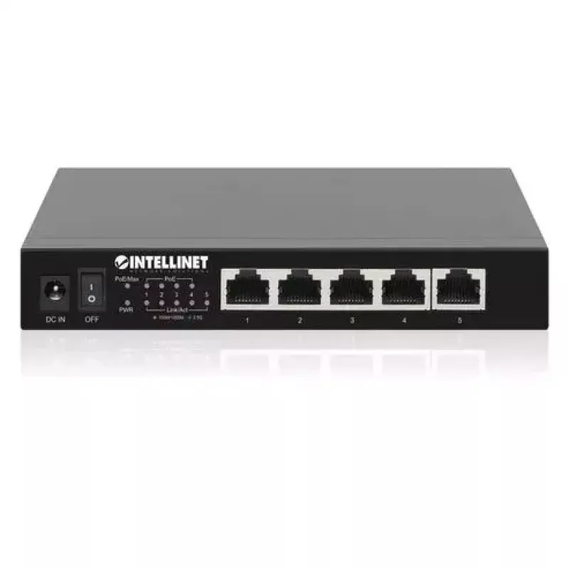 Nevaldomas jungiklis Intellinet 5 prievadų 2,5G Ethernet PoE+ 55W