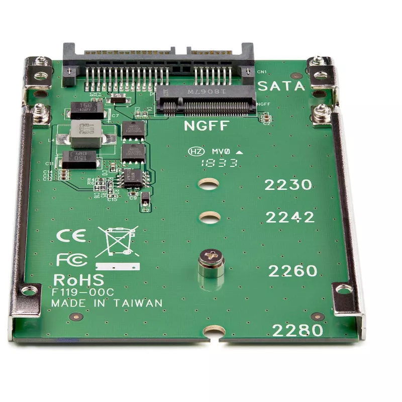 StarTech.com M.2 SATA SSD į 2,5 colio SATA adapteris - M.2 NGFF į SATA keitiklis - 7 mm - atviro rėmo laikiklis - M2 kietojo disko adapteris