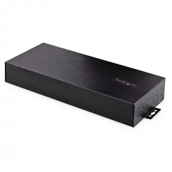 StarTech.com 16 prievadų pramoninis USB 3.0 šakotuvas 5Gbps, metalinis, DIN/bėgelis/stovo montavimas, ESD apsauga, gnybtų bloko maitinimas, iki 120W bendras USB įkrovimas, dviejų pagrindinių kompiuterių perjungimas