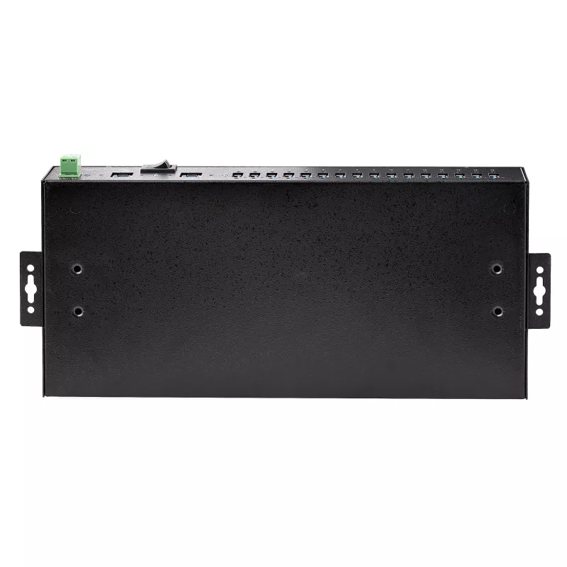StarTech.com 16 prievadų pramoninis USB 3.0 šakotuvas 5Gbps, metalinis, DIN/bėgelis/stovo montavimas, ESD apsauga, gnybtų bloko maitinimas, iki 120W bendras USB įkrovimas, dviejų pagrindinių kompiuterių perjungimas