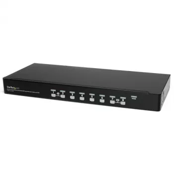 StarTech.com 8 prievadų 1U stelažinis USB KVM jungiklio rinkinys su OSD ir kabeliais