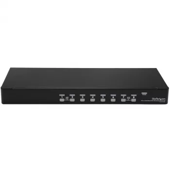 StarTech.com 8 prievadų 1U stelažinis USB KVM jungiklio rinkinys su OSD ir kabeliais