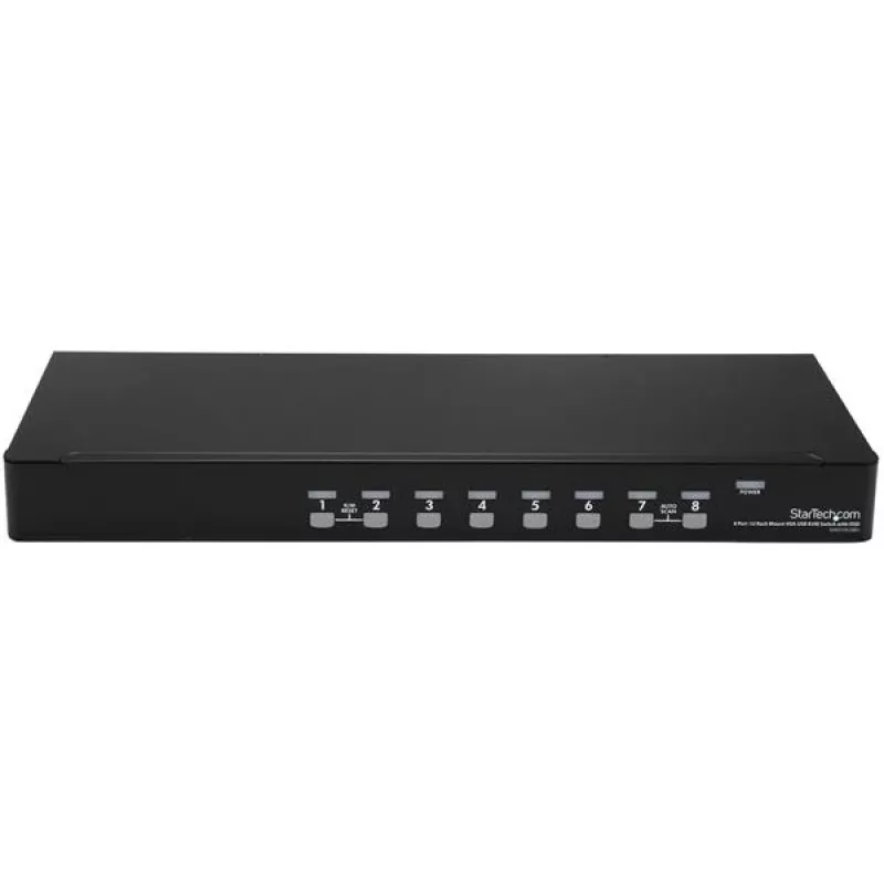 StarTech.com 8 prievadų 1U stelažinis USB KVM jungiklio rinkinys su OSD ir kabeliais