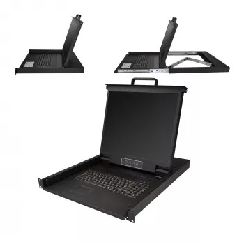 „StarTech.com“ 1U konsolė su 19 colių LCD ekranu, VGA KVM, USB, 1280x1024, 250 cd/m²