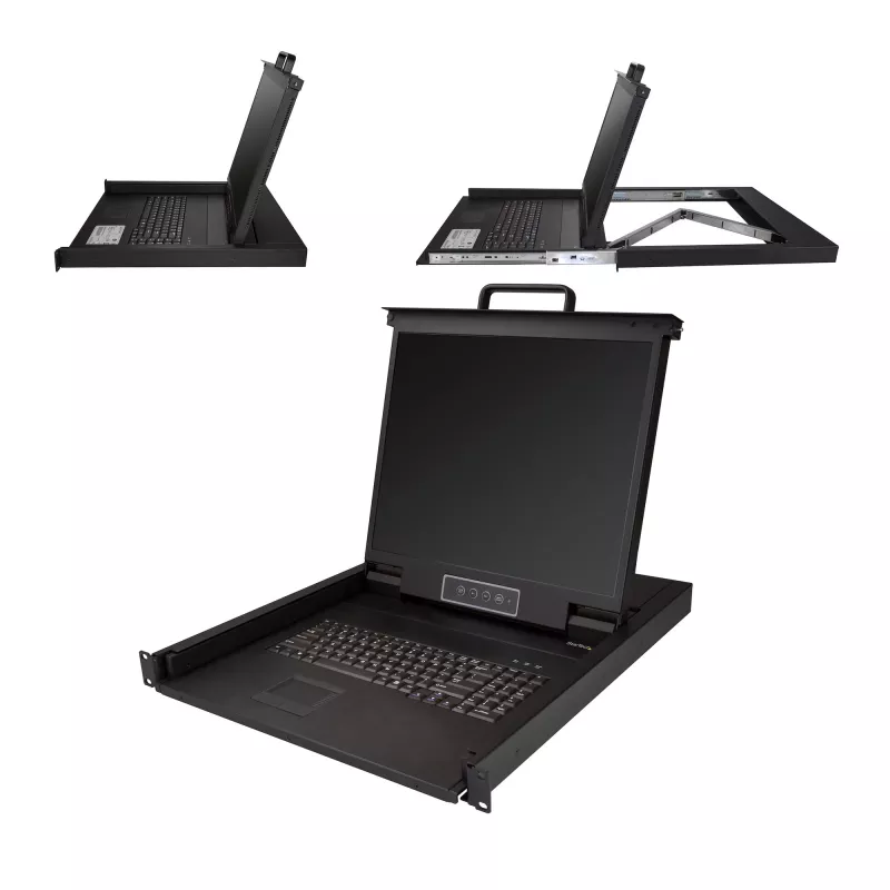 „StarTech.com“ 1U konsolė su 19 colių LCD ekranu, VGA KVM, USB, 1280x1024, 250 cd/m²