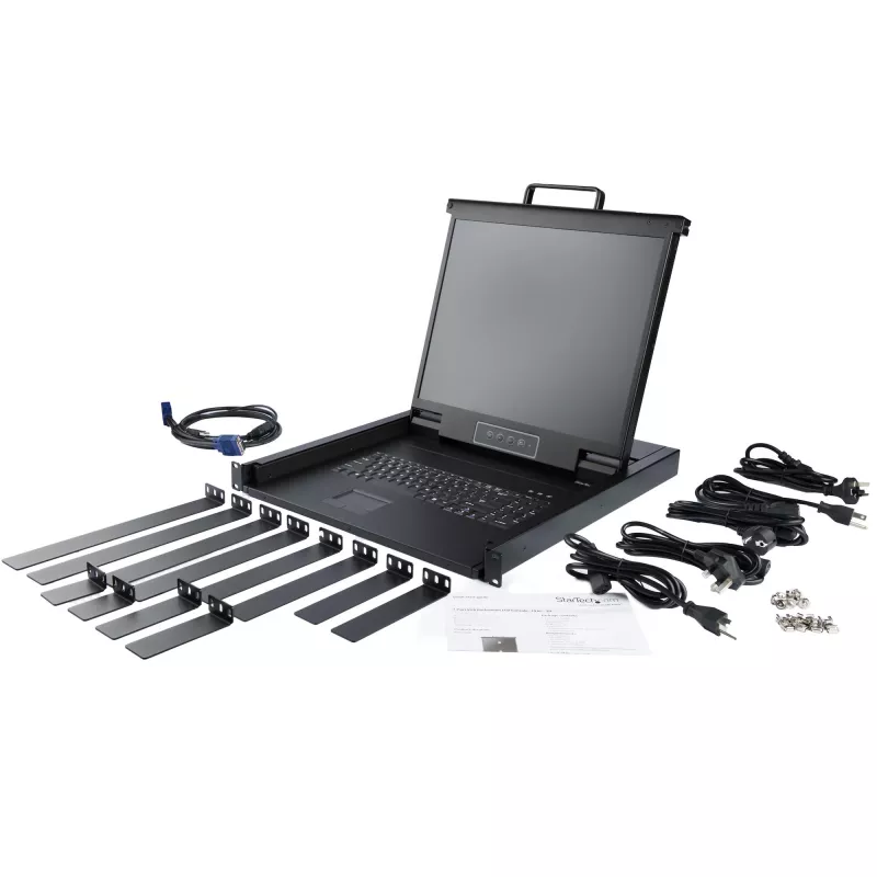 „StarTech.com“ 1U konsolė su 19 colių LCD ekranu, VGA KVM, USB, 1280x1024, 250 cd/m²