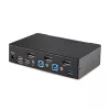 StarTech.com 2 prievadų DisplayPort KVM jungiklis, 8K 60Hz / 4K 144Hz, vienas ekranas, DP 1.4, 2x USB 3.0 prievadai, 4x USB 2.0 HID prievadai, mygtukas ir klavišų kombinacijos, TAA atitiktis, nepriklausomas nuo OS, metalinis korpusas