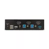 StarTech.com 2 prievadų DisplayPort KVM jungiklis, 8K 60Hz / 4K 144Hz, vienas ekranas, DP 1.4, 2x USB 3.0 prievadai, 4x USB 2.0 HID prievadai, mygtukas ir klavišų kombinacijos, TAA atitiktis, nepriklausomas nuo OS, metalinis korpusas