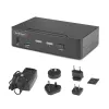 StarTech.com 2 prievadų DisplayPort KVM jungiklis, 8K 60Hz / 4K 144Hz, vienas ekranas, DP 1.4, 2x USB 3.0 prievadai, 4x USB 2.0 HID prievadai, mygtukas ir klavišų kombinacijos, TAA atitiktis, nepriklausomas nuo OS, metalinis korpusas