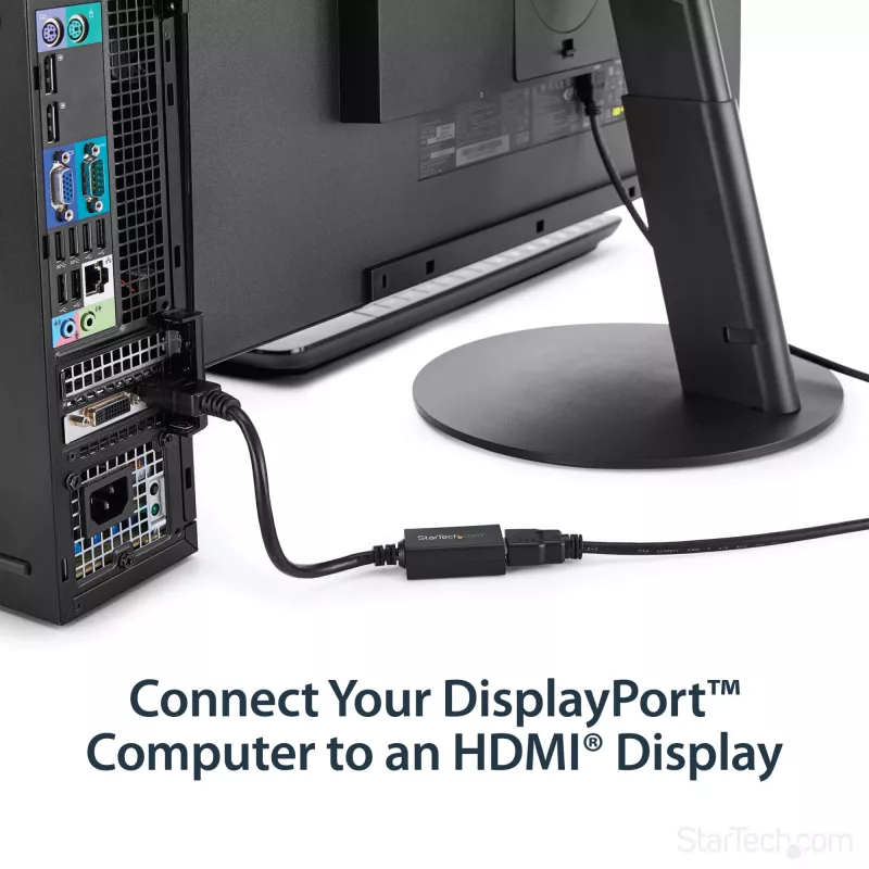 StarTech.com DisplayPort į HDMI adapteris – DP 1.2 į HDMI vaizdo keitiklis 1080p – DP į HDMI monitorių/TV/ekraną laidas adapteris – pasyvus DP į HDMI adapteris – fiksuojanti DP jungtis