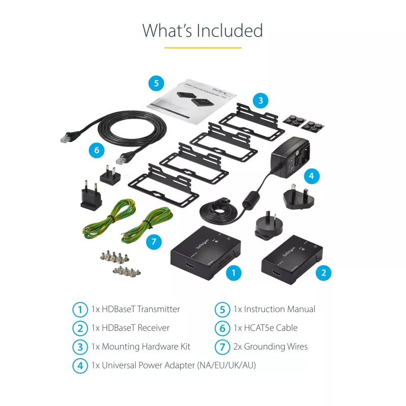 StarTech.com HDMI per CAT5e HDBaseT prailgintuvas – maitinimas per kabelį – Ultra HD 4K – TAA
