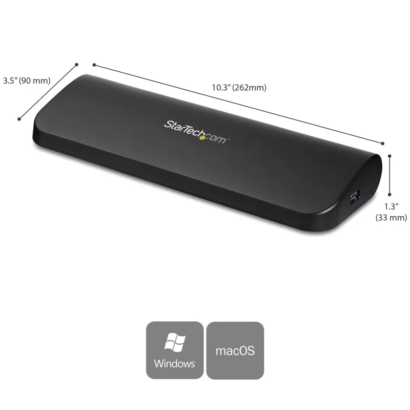 StarTech.com USB 3.0 dokavimo stotelė dviem monitoriams su HDMI ir DVI/VGA