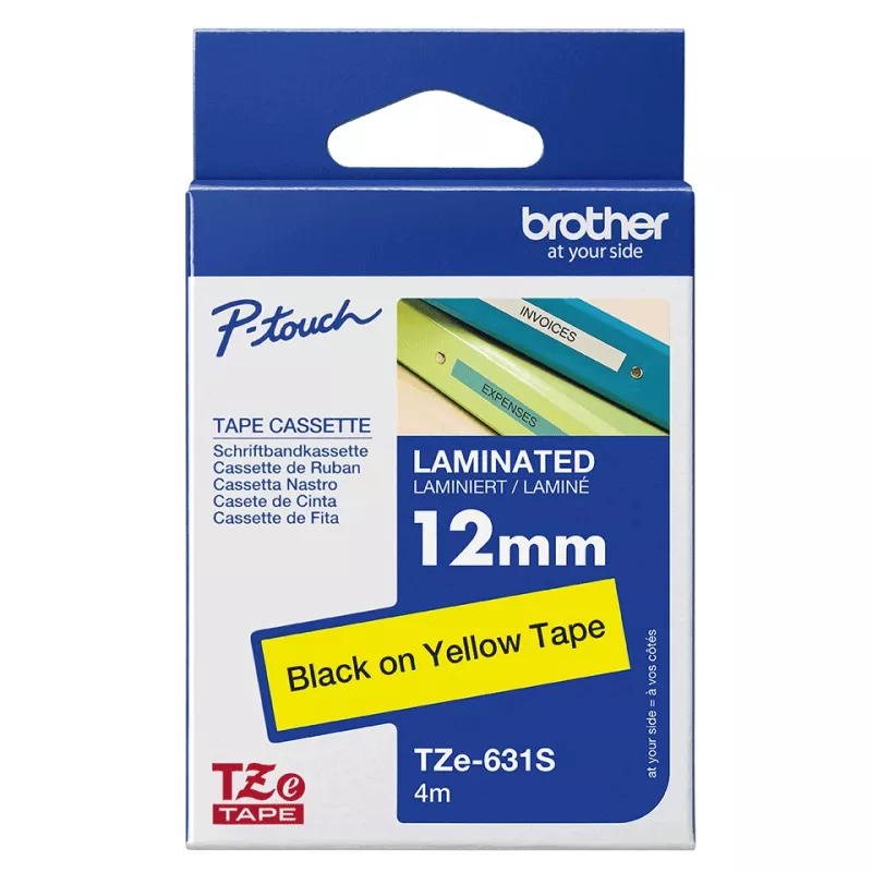 Brother TZE631S juosta etiketėms spausdinti Juoda ant geltonos TZe