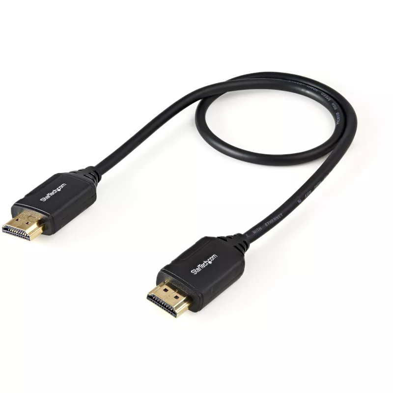 StarTech.com 1,6 pėdų (50 cm) Premium sertifikuotas HDMI 2.0 laidas su Ethernet – didelės spartos itin HD 4K 60 Hz HDMI laidas HDR10 – HDMI jungtis (vyriškas/vyriškas) – UHD monitoriams, televizoriams, ekranams