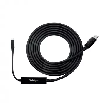 StarTech.com 9.8ft/3m USB-C į DisplayPort 1.2 laidas 4K 60Hz – USB-C į DisplayPort adapterio laidas – HBR2 USB Type-C DP Alt režimas į DP monitoriaus vaizdo laidas – veikia su Thunderbolt 3 – Juodas