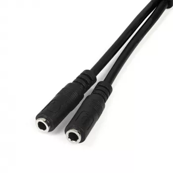 StarTech.com adapteris ausinėms su atskirais ausinių ir mikrofono kištukais – 3,5 mm 4 kontaktų į 2x 3 kontaktų 3,5 mm M/M