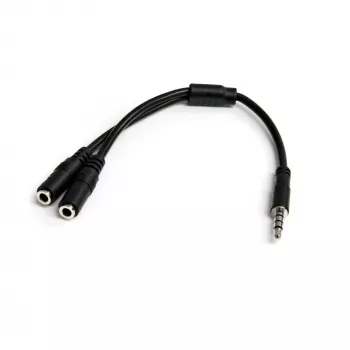 StarTech.com adapteris ausinėms su atskirais ausinių ir mikrofono kištukais – 3,5 mm 4 kontaktų į 2x 3 kontaktų 3,5 mm M/M