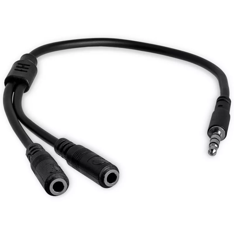StarTech.com adapteris ausinėms su atskirais ausinių ir mikrofono kištukais – 3,5 mm 4 kontaktų į 2x 3 kontaktų 3,5 mm M/M