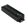 StarTech.com 10 prievadų USB 3.0 šakotuvas su maitinimo adapteriu – metalinis pramoninis USB-A šakotuvas su ESD ir 350W viršįtampio apsauga – tvirtinamas ant DIN bėgio, sienos ar stalo – didelės spartos USB 3.2 Gen 1 (5Gbps) šakotuvas