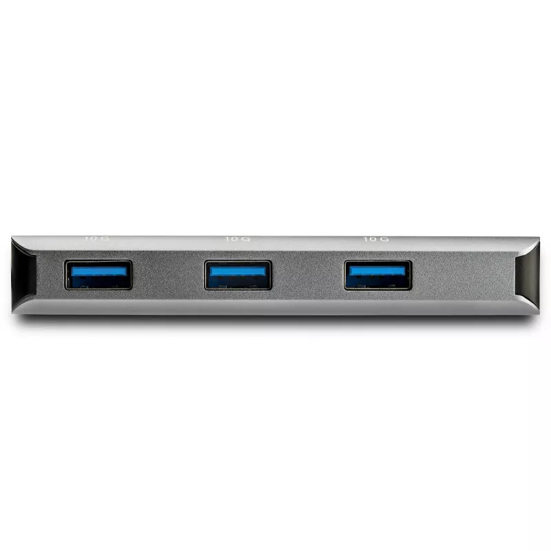 StarTech.com USB-C 3 prievadų 10Gbps šakotuvas su SD kortelių skaitytuvu - 3x USB-A ir 1x SD lizdas - nešiojamas USB 3.2 Gen 2 tipo C adapterio šakotuvas - nešiojamojo kompiuterio šakotuvas - maitinamas iš USB - suderinamas su Thunderbolt 3