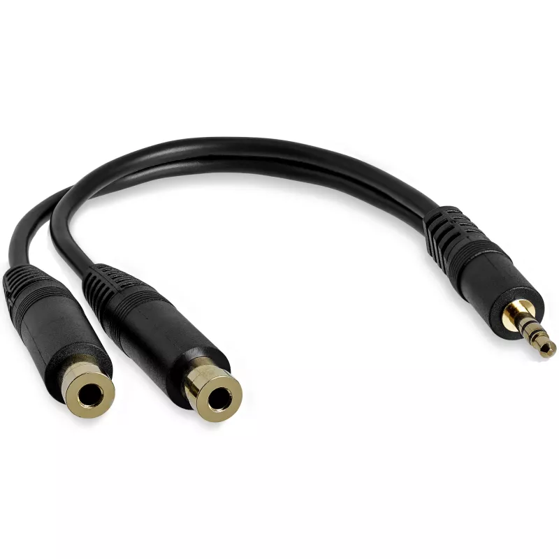StarTech.com 15 cm stereo skirstytuvas – 3,5 mm kištukas į 2x 3,5 mm lizdus