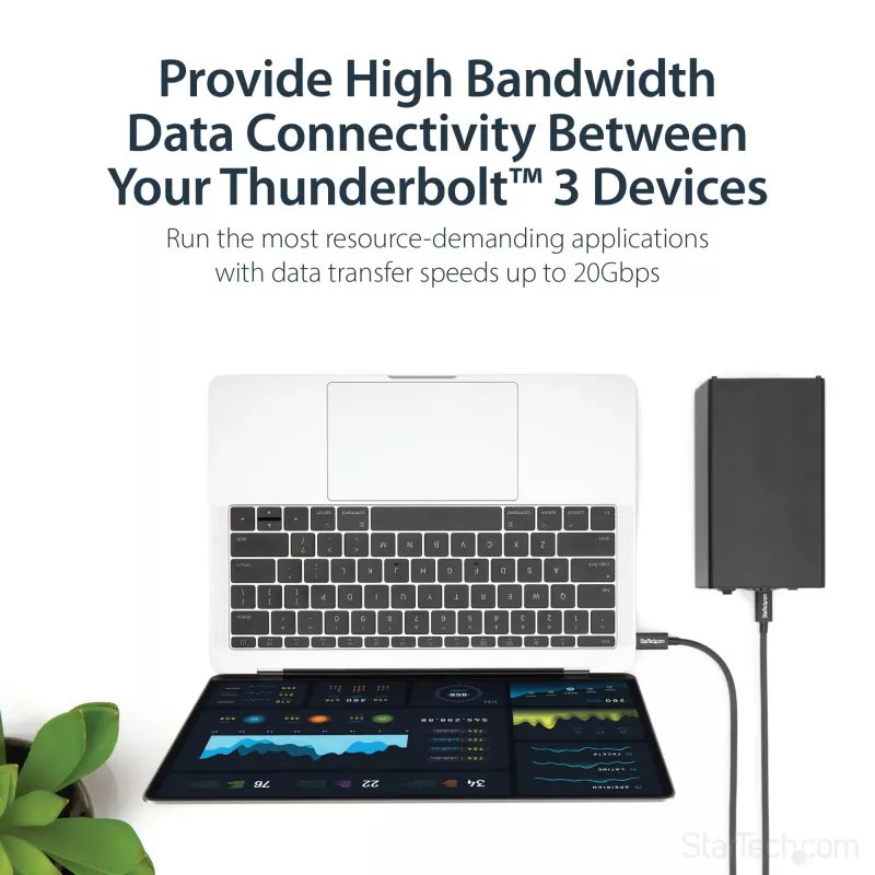 StarTech.com 1m Thunderbolt 3 (20Gbps) USB-C laidas - suderinamas su Thunderbolt, USB ir DisplayPort
