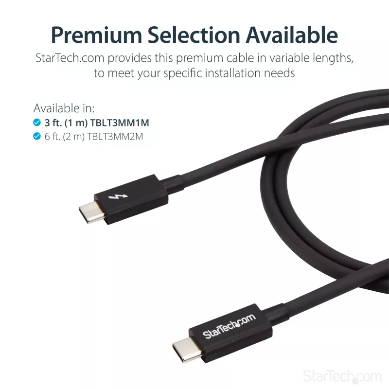 StarTech.com 1m Thunderbolt 3 (20Gbps) USB-C laidas - suderinamas su Thunderbolt, USB ir DisplayPort