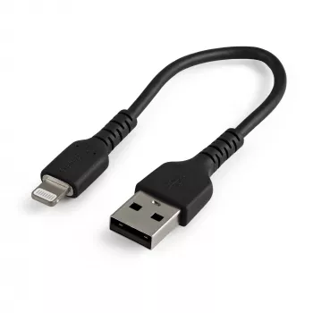 StarTech.com 15 cm USB-A į Lightning laidas – itin tvirtas, aramido pluoštu sustiprintas, Apple MFi sertifikuotas (juodas)