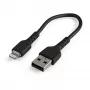 StarTech.com 15 cm USB-A į Lightning laidas – itin tvirtas, aramido pluoštu sustiprintas, Apple MFi sertifikuotas (juodas)