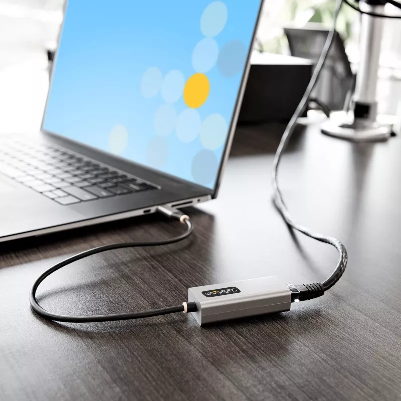 StarTech.com USB-C į Ethernet adapteris, USB 3.0 į Gigabit Ethernet tinklo adapteris - 10/100/1000 Mbps, USB-C į RJ45 Ethernet adapteris (GbE), 30 cm integruotas kabelis, tvarkyklių nereikalaujantis diegimas