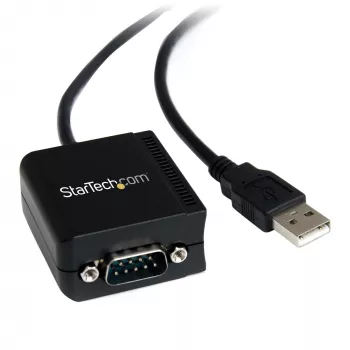StarTech.com ICUSB2321FIS 1 prievado FTDI USB į RS232 DB9 nuosekliojo ryšio laidas, optiškai izoliuotas, 2,5 m, juodos spalvos