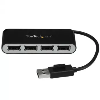StarTech.com 4 prievadų nešiojamas USB 2.0 šakotuvas su įmontuotu kabeliu
