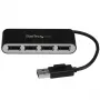 StarTech.com 4 prievadų nešiojamas USB 2.0 šakotuvas su įmontuotu kabeliu
