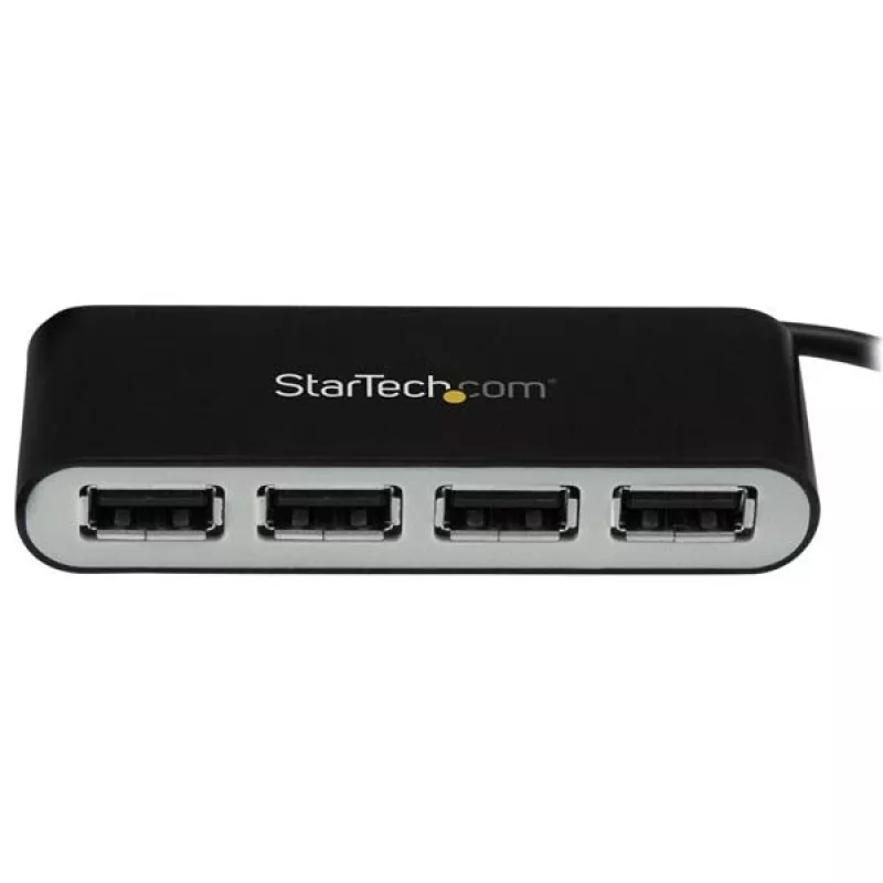 StarTech.com 4 prievadų nešiojamas USB 2.0 šakotuvas su įmontuotu kabeliu