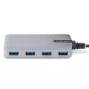 StarTech.com 4 prievadų USB šakotuvas – USB 3.0 5Gbps, maitinamas iš magistralės, USB-A į 4x USB-A su papildomu maitinimo įėjimu – nešiojamas šakotuvas nešiojamam ir staliniam kompiuteriui, 30 cm laidas