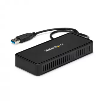 StarTech.com USB 3.0 Mini Dock – nešiojama USB-A stotelė su dviem DisplayPort 4K 60Hz ir Gigabit Ethernet – 30 cm kabelis
